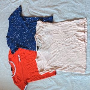 J Crew Lot Of Three Linen Cotton T Shirts Size Small